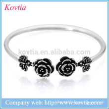 Bracelet en argent thaïlandais fleur charme rose papillon 925 bracelet en gros alibaba